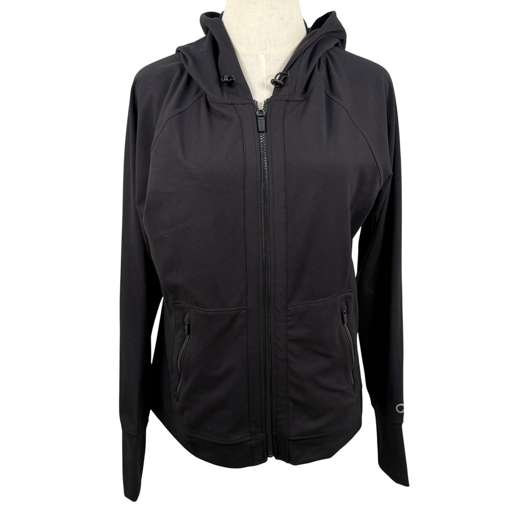 Calvin Klein Performance Large Hoodie Black Full Zip Stretch PFSJ4176 Athleisure